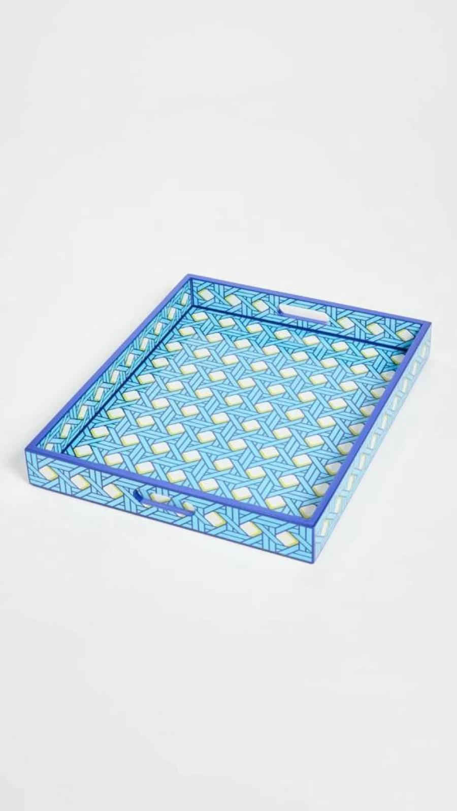 Jonathan Adler Women's Basketweave Lacquer Tray - Decorative Handmade Resin Serving Tray for Home Decor