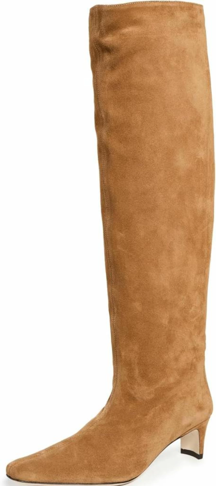 STAUD Wally Boots for Women - Leather Ankle Booties with Block Heel