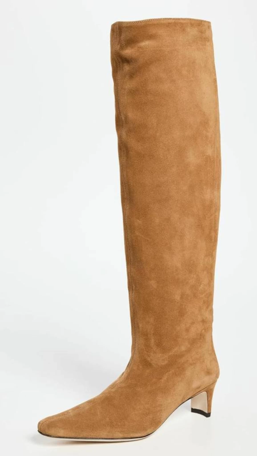 STAUD Wally Boots for Women - Leather Ankle Booties with Block Heel