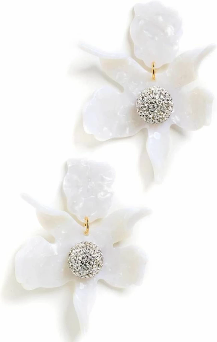 Lele Sadoughi Women's Crystal Lily Earrings – Elegant Floral Stud Earrings with Sparkling Gemstones