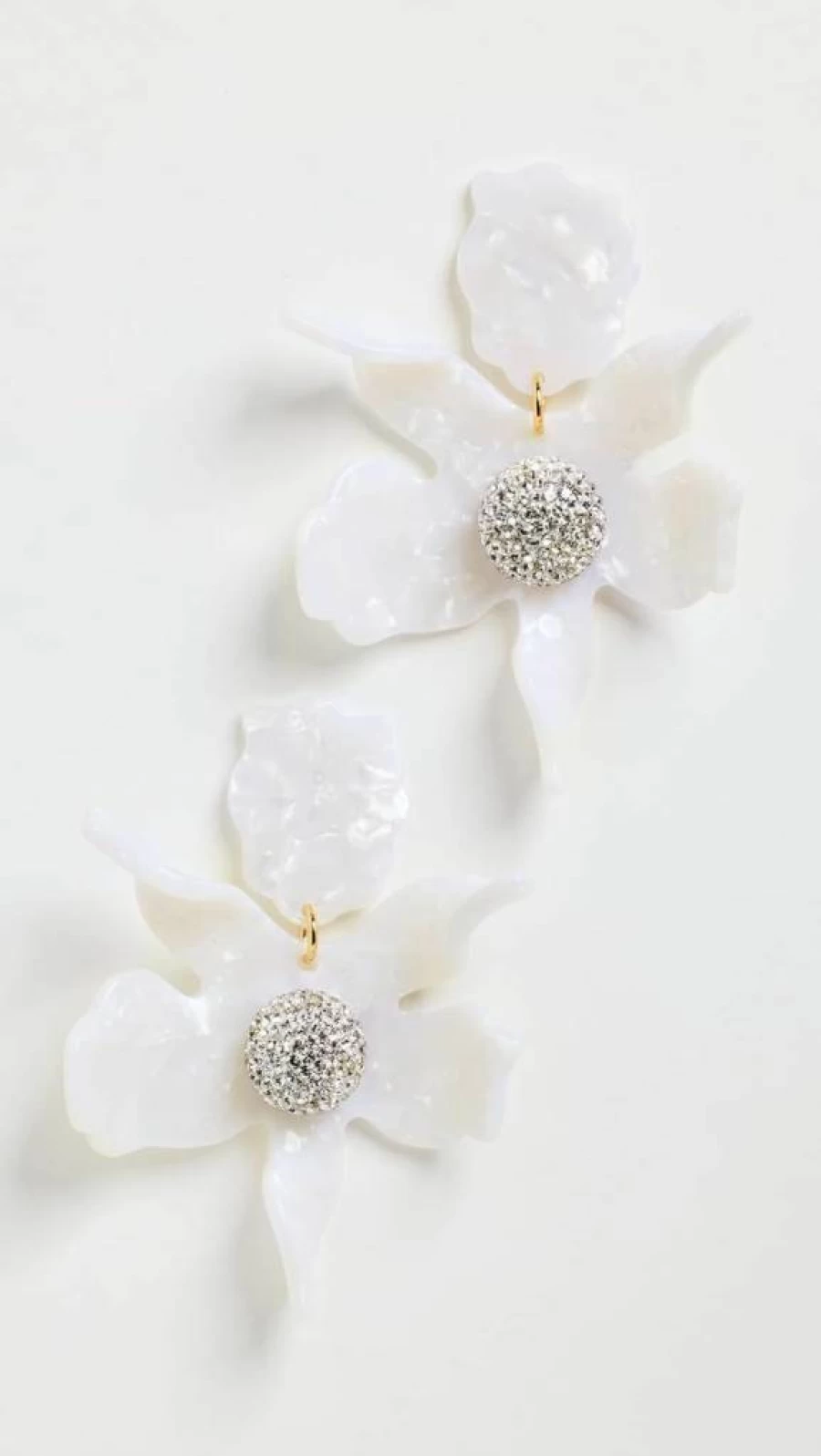 Lele Sadoughi Women's Crystal Lily Earrings – Elegant Floral Stud Earrings with Sparkling Gemstones
