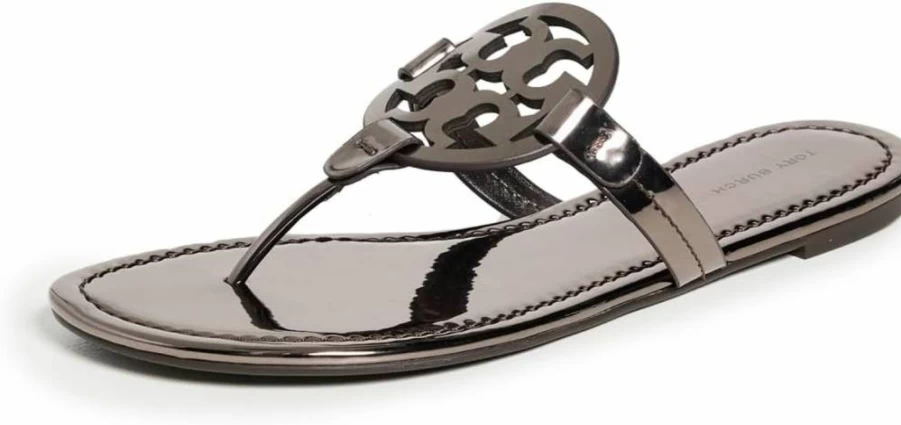 Tory Burch Women's Miller Slide Sandals - Comfortable Summer Leather Flip Flops with Logo Detail