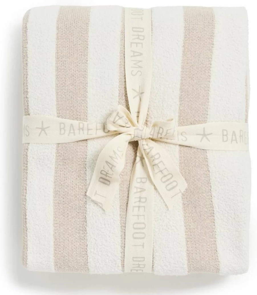 Barefoot Dreams CozyChic Cotton Classic Striped Throw Blanket for Women