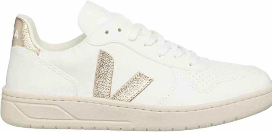 Veja Women's V-10 Sneakers - Sustainable Leather Vegan White Eco-Friendly Fashion Shoes