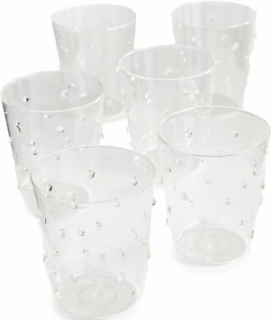 Zafferano Women's Elegant Dot Design Tumbler Set - 6-Piece Party Glassware Collection