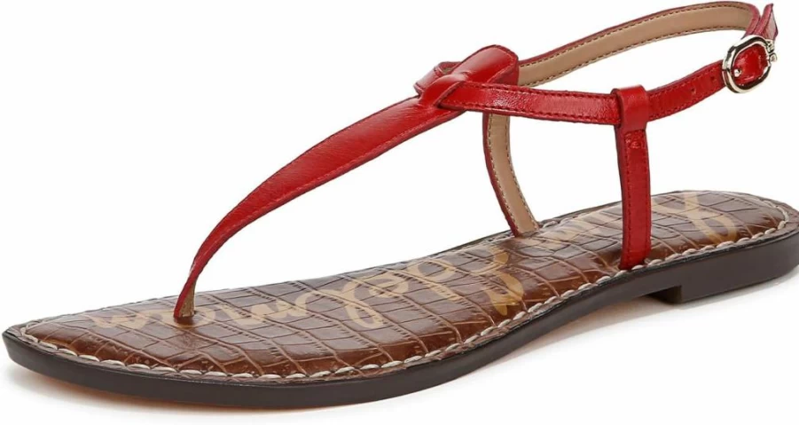 Sam Edelman Women's Gigi Flat Sandal – Comfortable Leather Summer Slide Sandals for Women