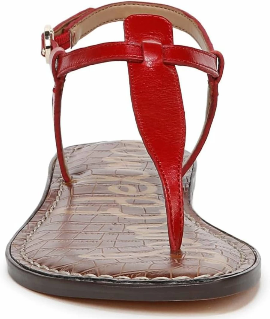 Sam Edelman Women's Gigi Flat Sandal – Comfortable Leather Summer Slide Sandals for Women