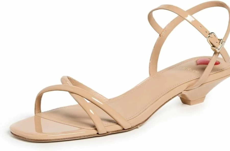 Larroude Women's Charlotte Leather Sandals – Comfortable Slide Sandals for Women, Fashionable Summer Footwear