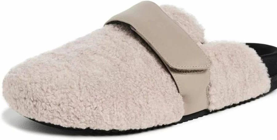 R0AM Women's Fuzzy Slip-On Mules - Soft Plush Loafers for Comfort & Style