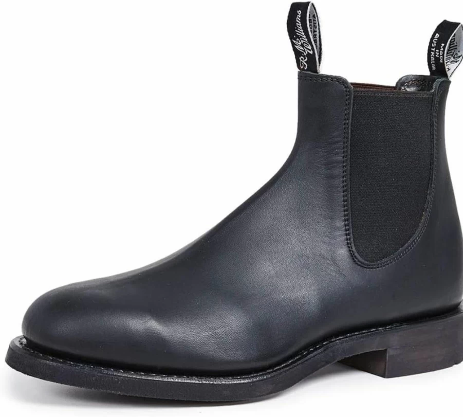 R.M. Williams Men's Gardner Leather Chelsea Boots - Black, Size 8 Medium (US)