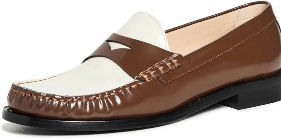 Stuart Weitzman Women's Lottie Leather Loafers – Classic Comfort Slip-On Shoes for Women