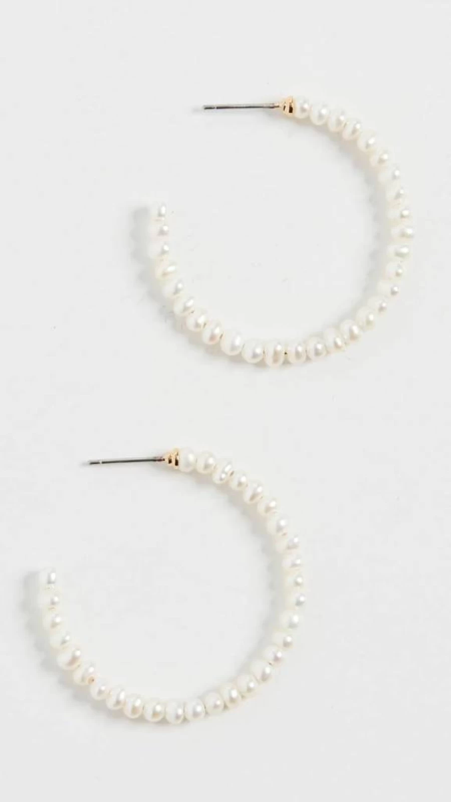 Lele Sadoughi Women's Medium Hoop Earrings with Freshwater Pearls | Elegant Pearl Hoops for Women