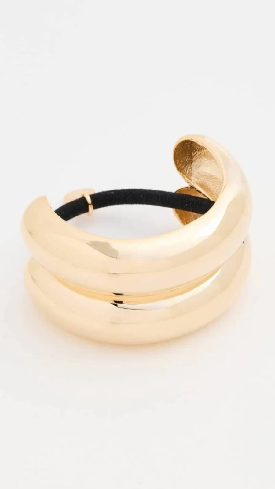 LELET NY Glossy Gold Double Arch Ponytail Hair Tie - 1 Count, Women's Fashion Hair Accessory