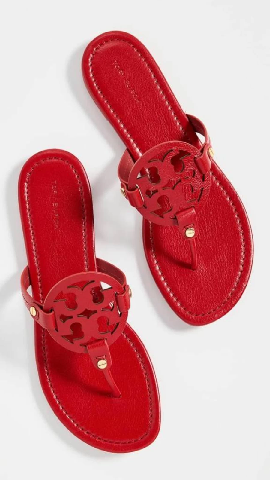 Tory Burch Women's Miller Leather Slide Sandals - Comfortable Flat Summer Slide Sandals for Women