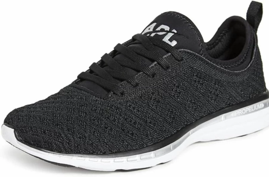 APL Techloom Phantom Women's Sneakers in Black & Metallic Silver - Size 7.5 Medium US