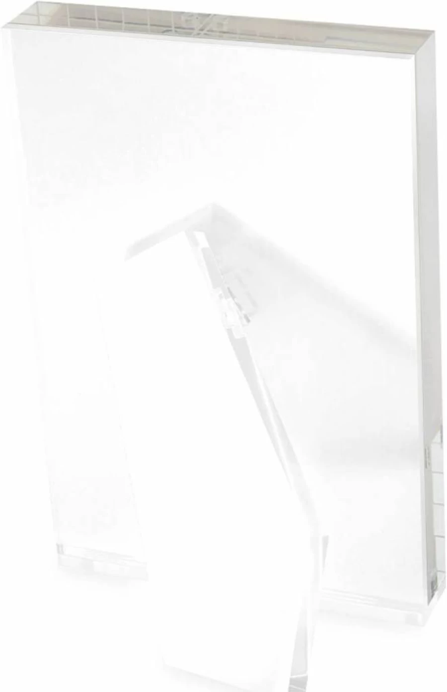 TIZO 4x6 Vertical Lucite Photo Frame - 1 Inch Thick Clear Acrylic, Magnetic Closure, Elegant Display for Pictures - Multiple Colors (Boutique Quality)