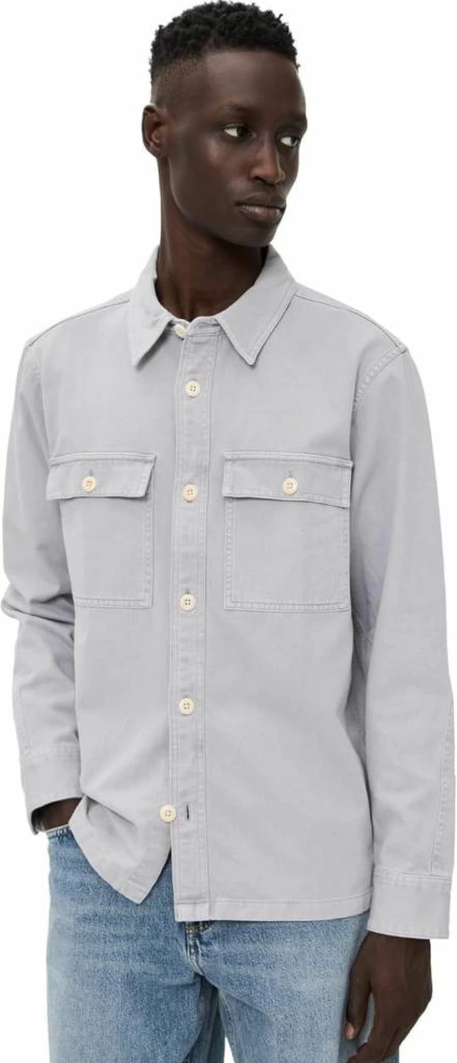 Madewell Men's Vintage Washed Garment-Dyed Work Shirt - Casual Button-Down Shirt for Men