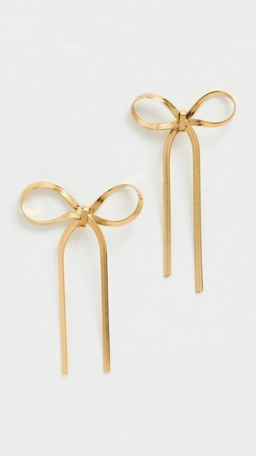ADINA EDEN Women's Herringbone Bow Tie Drop Stud Earrings - Elegant Dangle Jewelry for Women