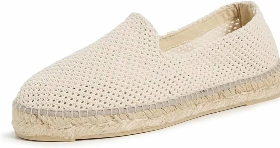 Manebi Women's Comfortable Breathable Flat Espadrilles with Net Design for Summer Casual Wear