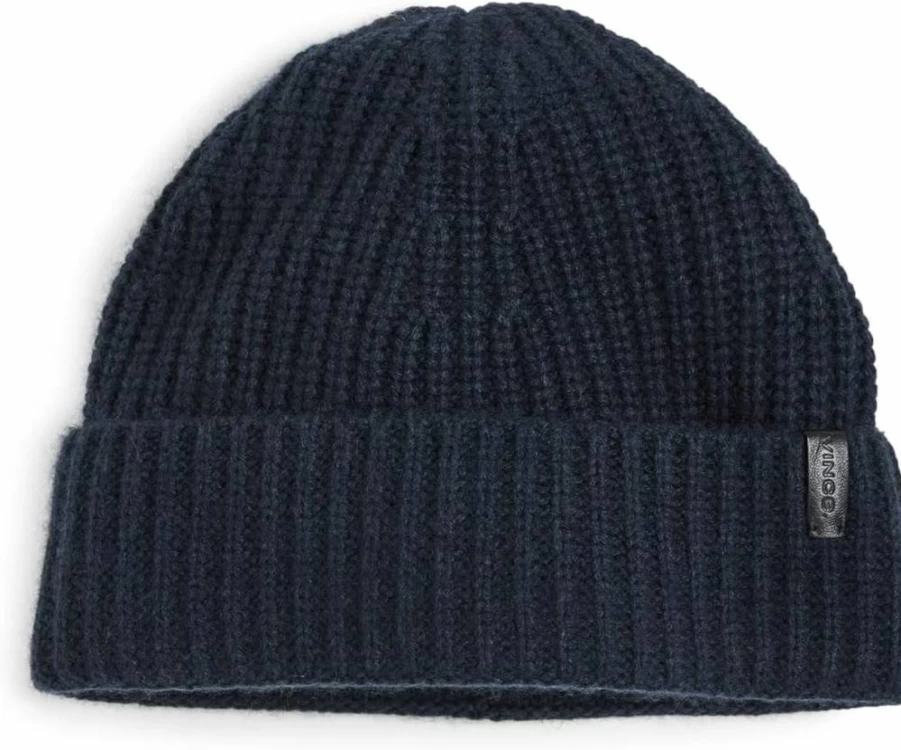 Vince Men's Luxury Cashmere Blend Beanie - Soft Winter Knit Hat for Men