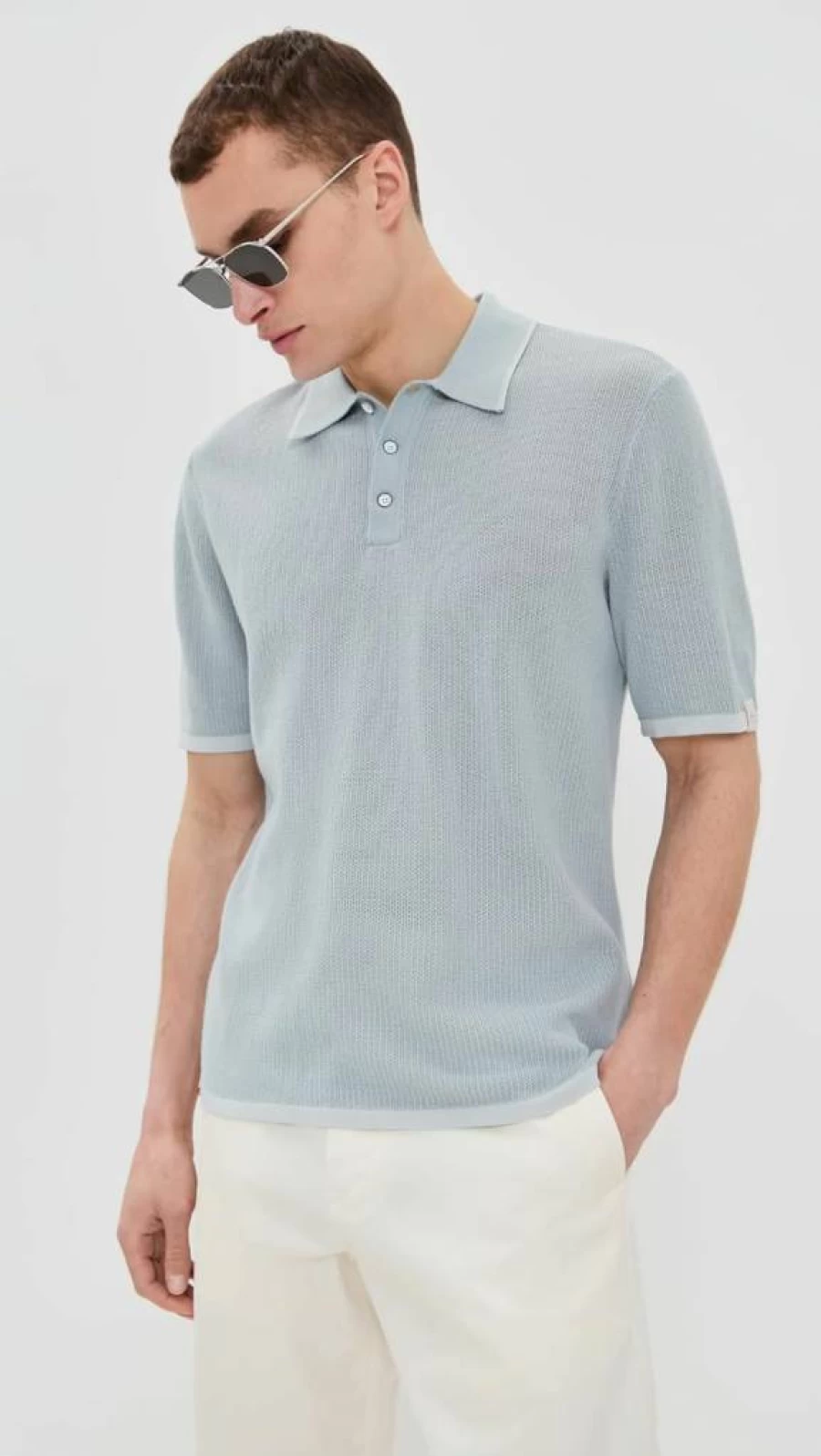 Rag & Bone Men's Harvey Slim-Fit Knit Polo Shirt - Premium Cotton Blend Casual Style