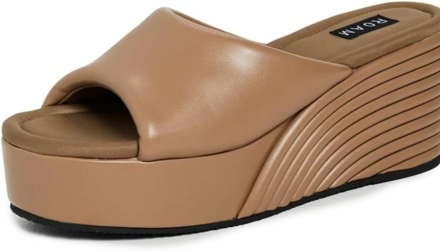 R0AM Women's Comfortable Scoop Wedge Sandals for Summer Casual Wear