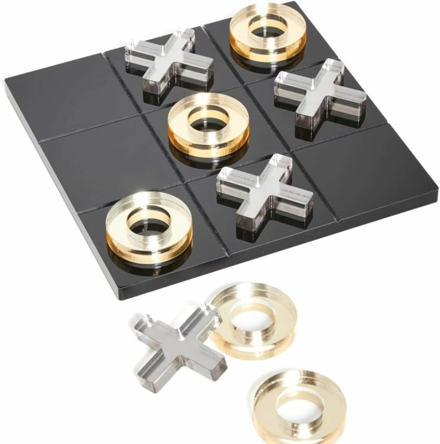 Tizo Design Women's Lucite Tic Tac Toe Game Set - Clear Acrylic Board Game