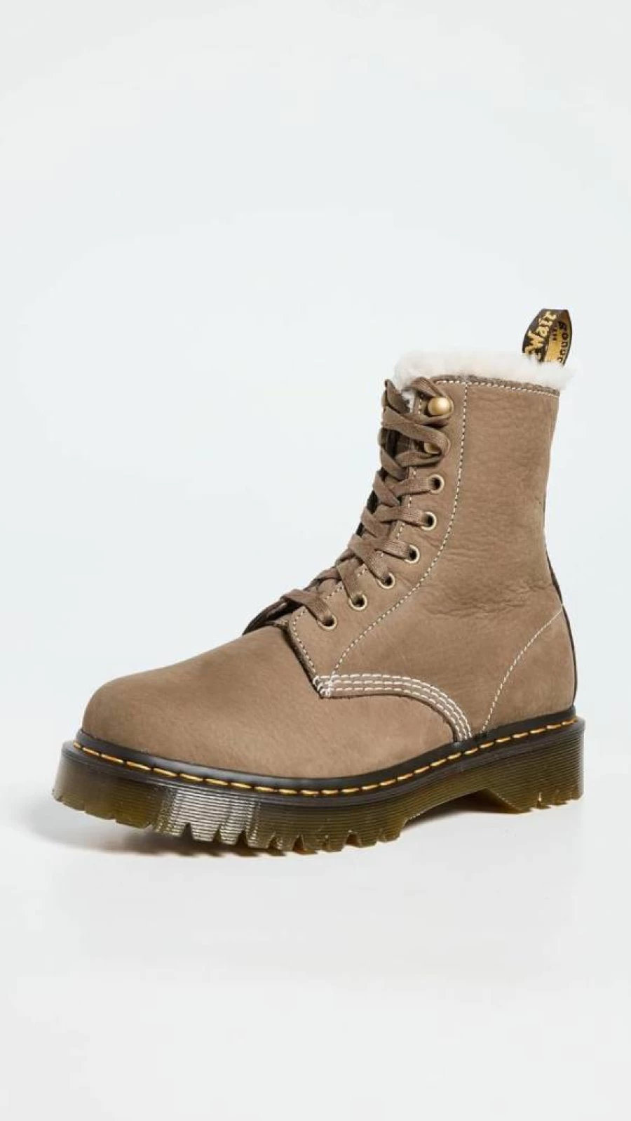 Dr. Martens Women's 1460 BEX Warm Wair Leather Combat Boots - Chunky Sole Lace-Up Ankle Booties