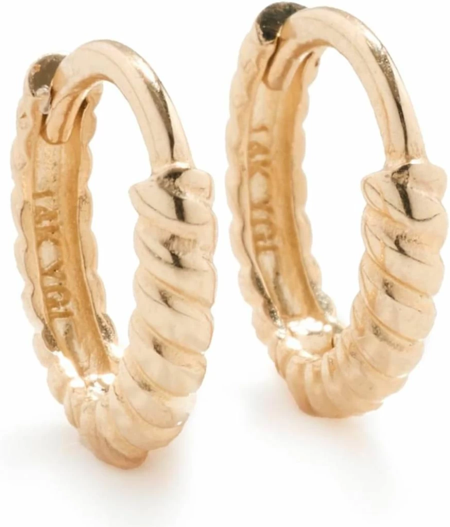 Ariel Gordon 14K Gold Twisted Petite Hoop Earrings for Women
