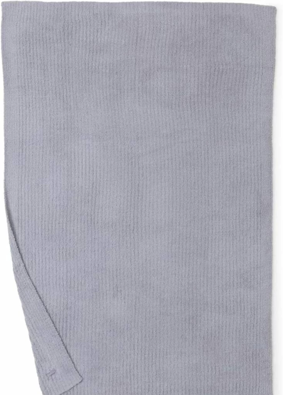 Barefoot Dreams Cozychic Ribbed Throw Blanket for Women - Soft Luxe Pearl Off White One Size