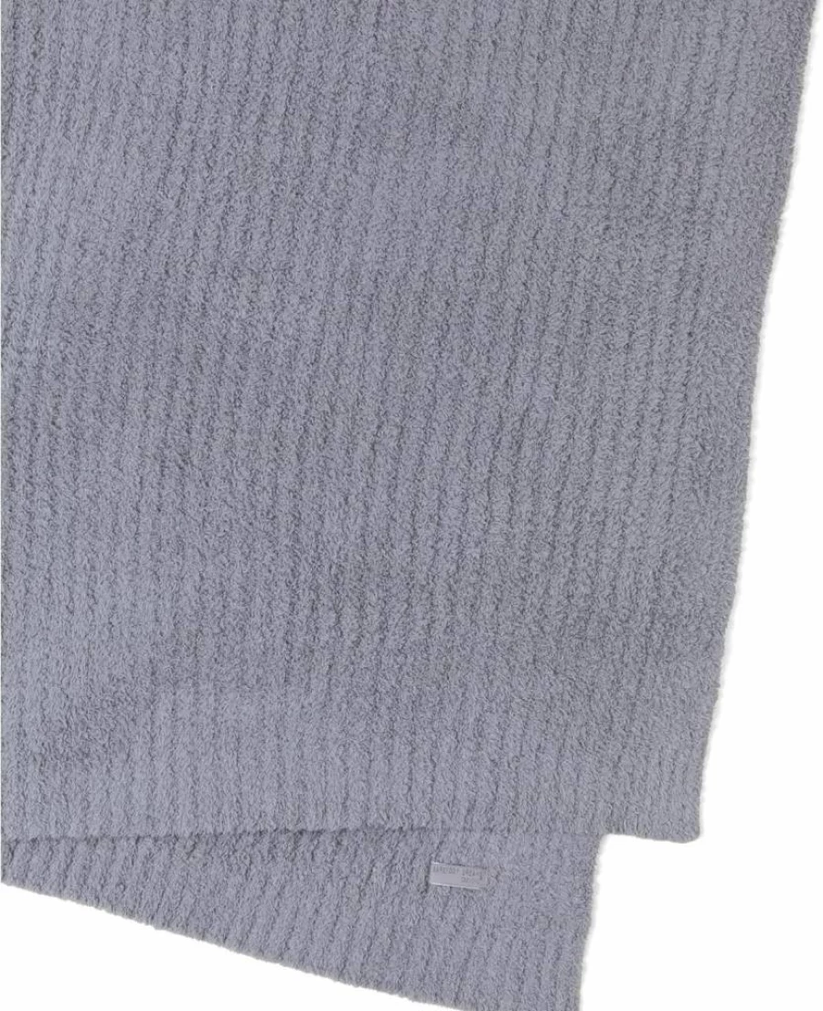 Barefoot Dreams Cozychic Ribbed Throw Blanket for Women - Soft Luxe Pearl Off White One Size