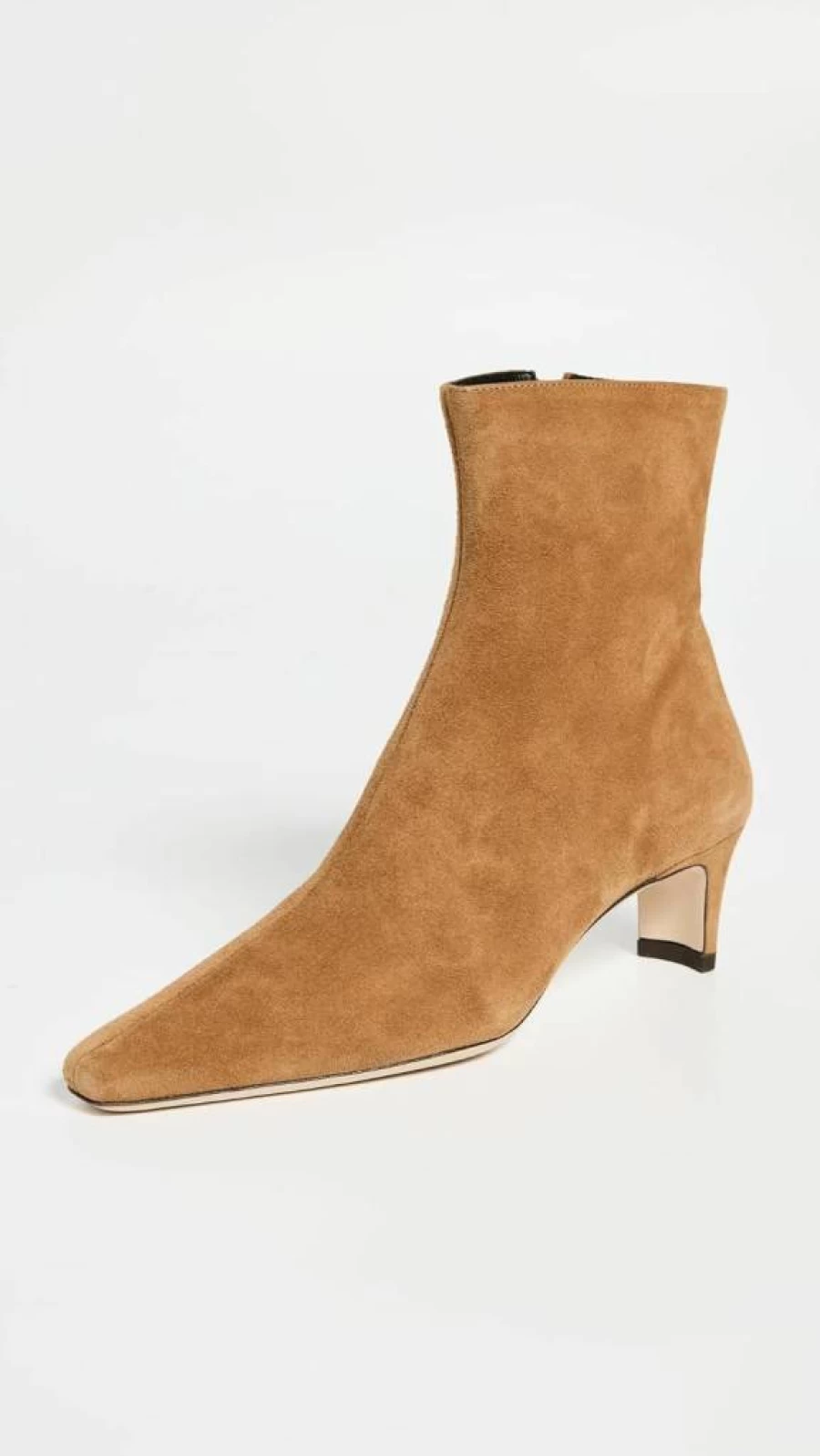 STAUD Wally Ankle Boots for Women - Chic Leather Booties with Block Heel