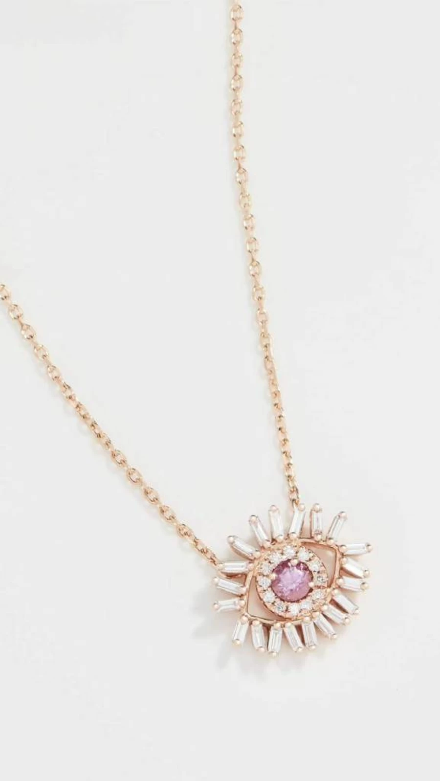 Suzanne Kalan 18K Rose Gold Mini Evil Eye Pendant Necklace for Women