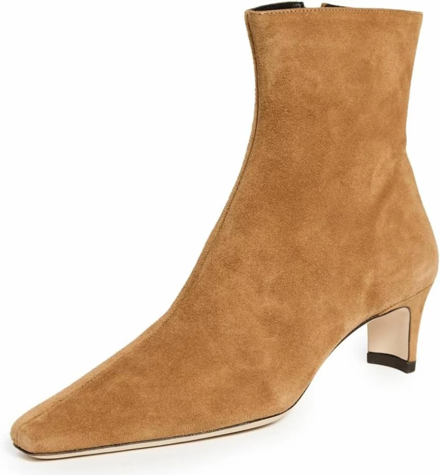 STAUD Wally Women's Ankle Boots - Chic Leather Mid-Calf Booties for Women