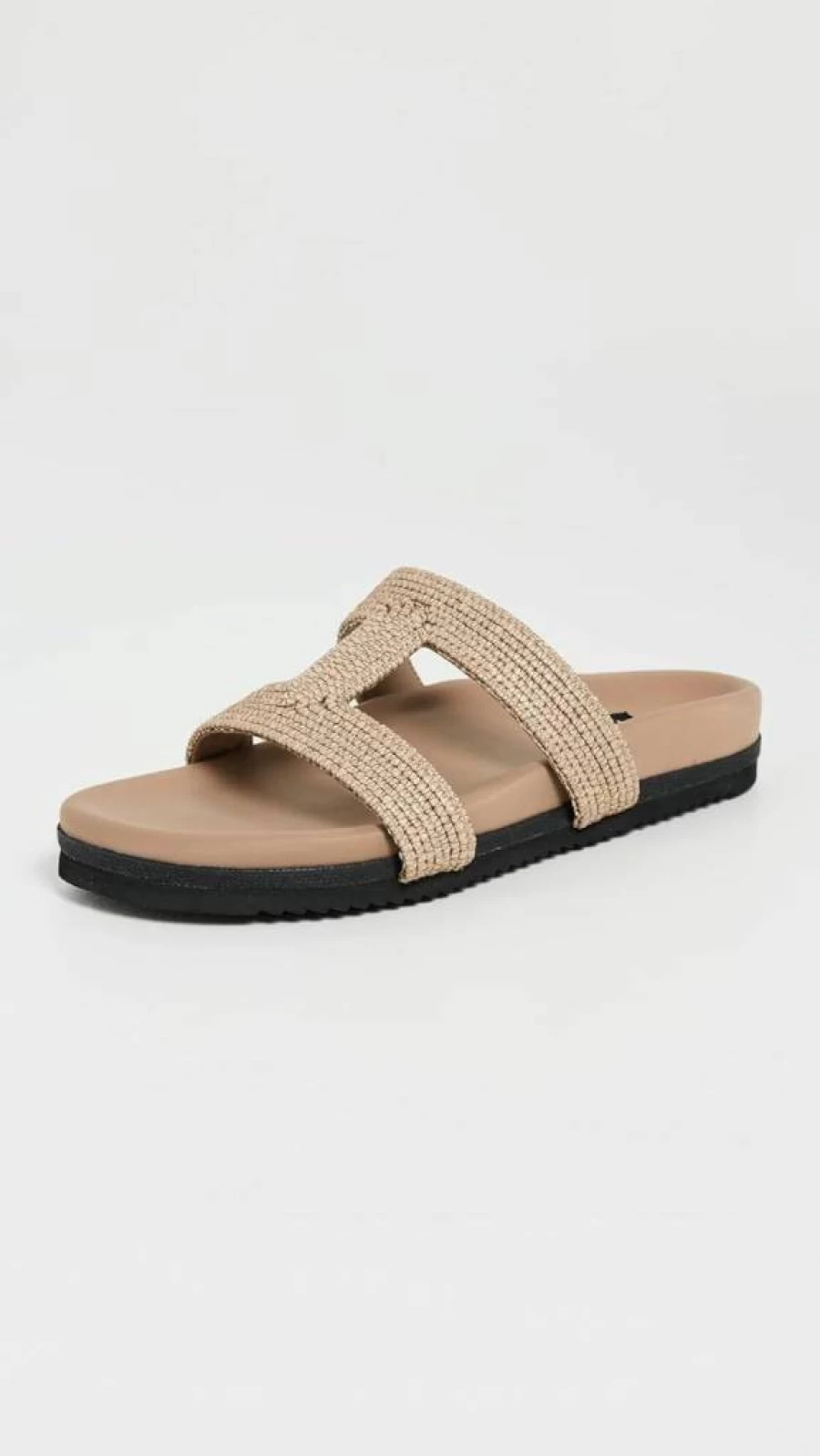 R0AM Women's Raffia Cuff Slide Sandals - Comfortable Summer Slides for Women