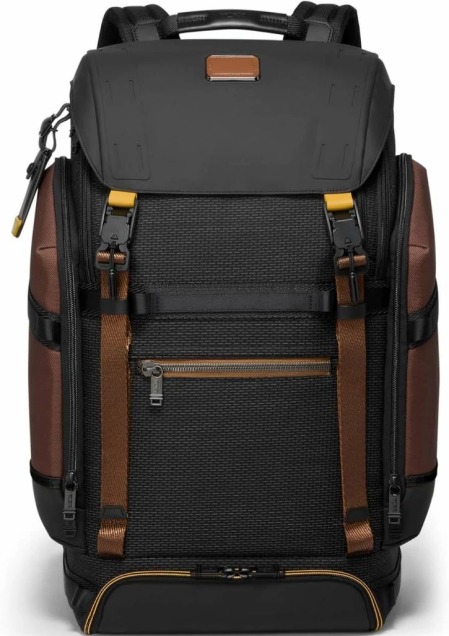 TUMI Alpha Bravo Expedition Flap Backpack - Large 17" Laptop Travel Backpack, 21 x 12.5 x 7.5 Inches, Black Onyx Carry-On Backpack for Work & Travel