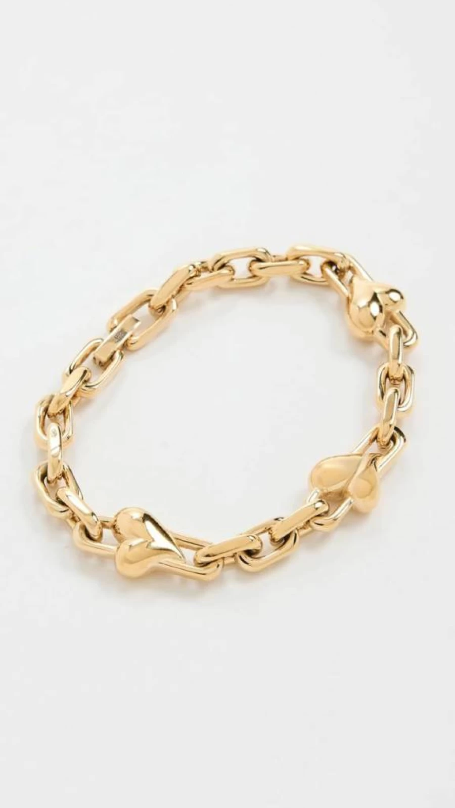 JENNY BIRD Art Heart Chain Bracelet for Women - Elegant Gold-Tone Heart Charm Adjustable Bangle