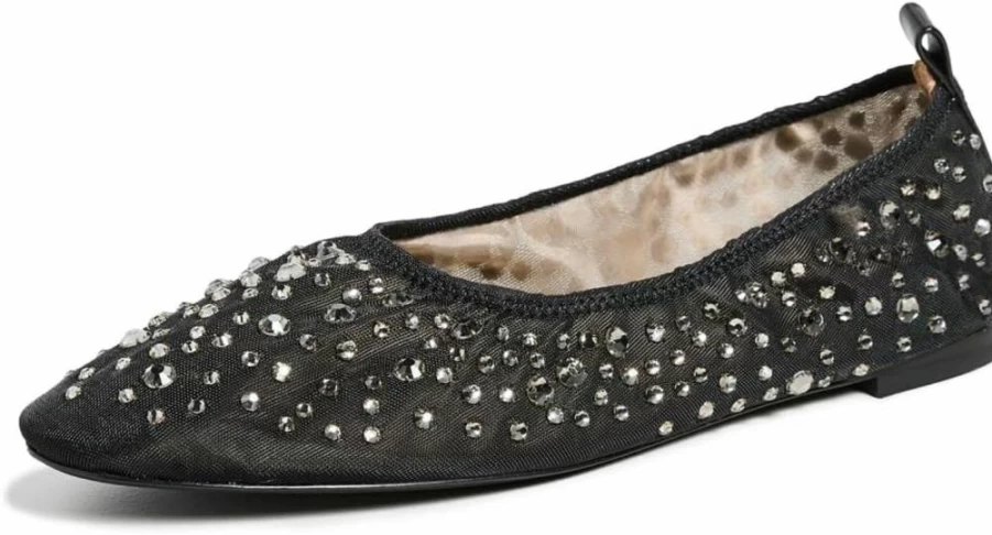 Tory Burch Women's Eddie 2.0 Crystal-Embellished Ballet Flats | Elegant Comfort & Style