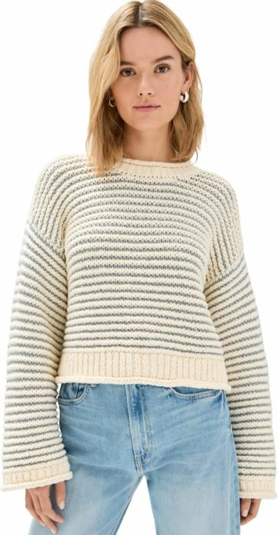 MOTHER Women's Bell Sleeve Sweater - Elegant Knit Top for Women