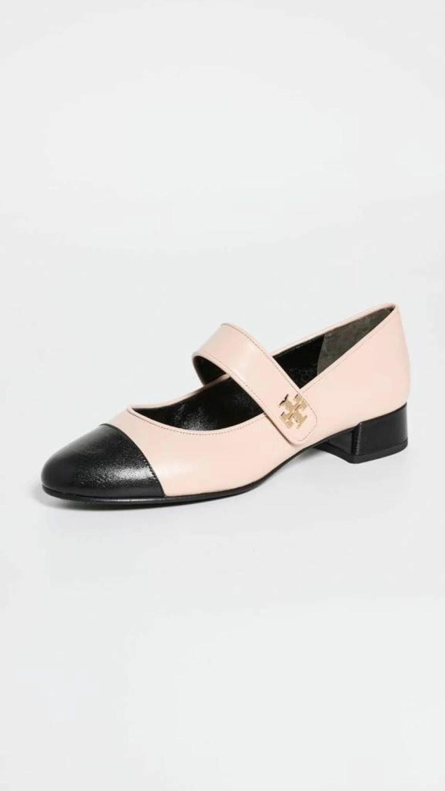 Tory Burch Women's Mary Jane Ballet Flats with Cap Toe 25mm Heel - Classic Comfortable Dress Shoes