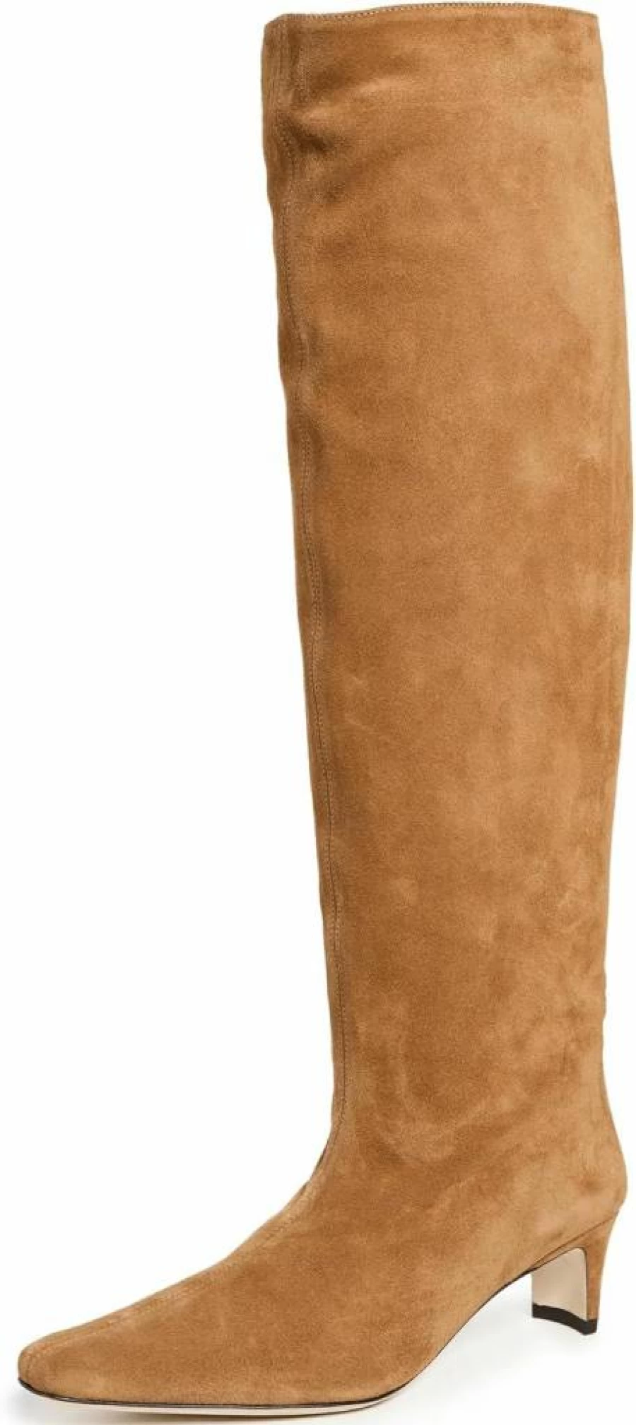 STAUD Wally Boots for Women - Leather Ankle Booties with Block Heel