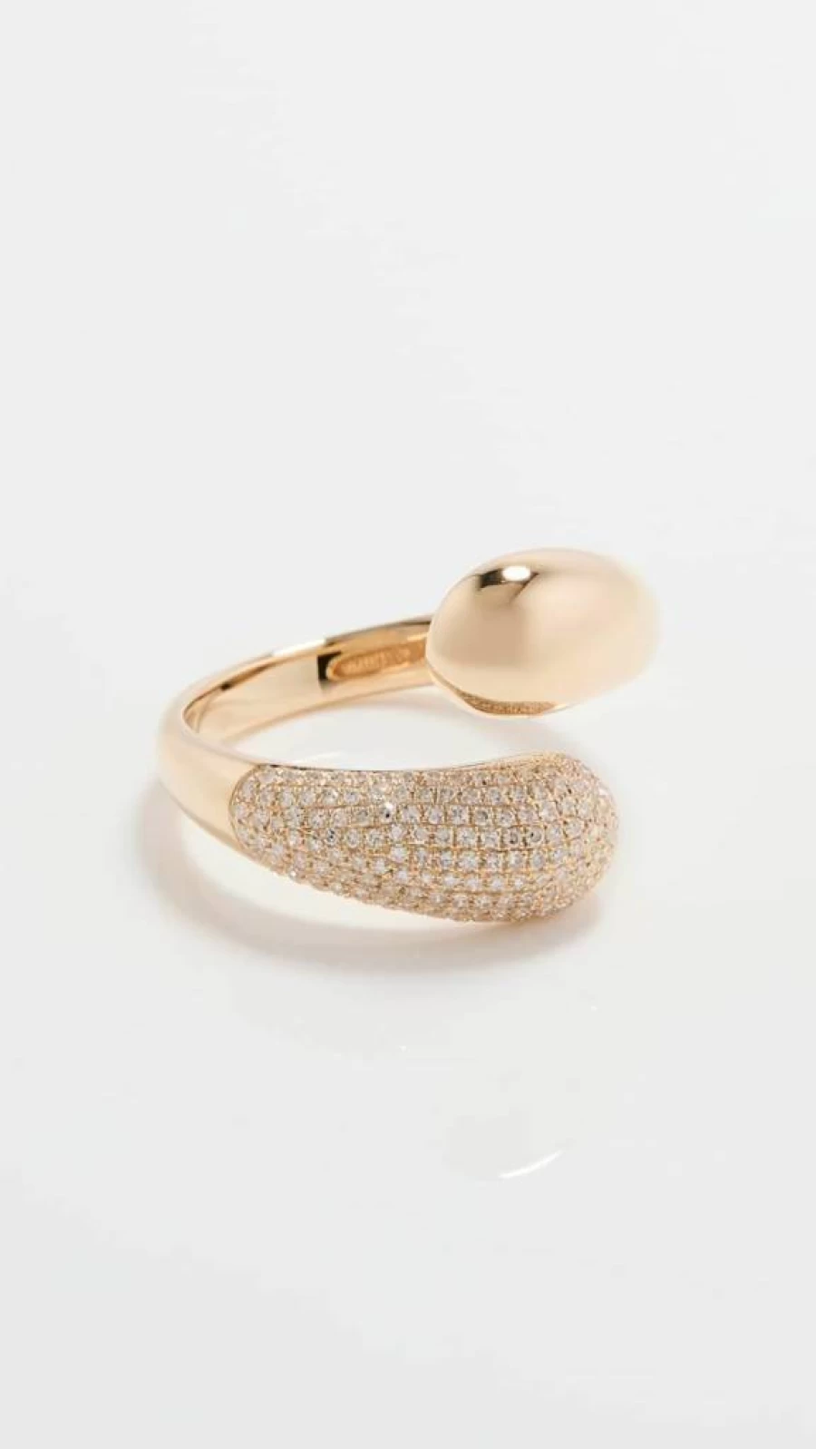 EF Collection Women's Luxury Diamond & Gold Double Dome Ring - Elegant Jumbo Dome Design