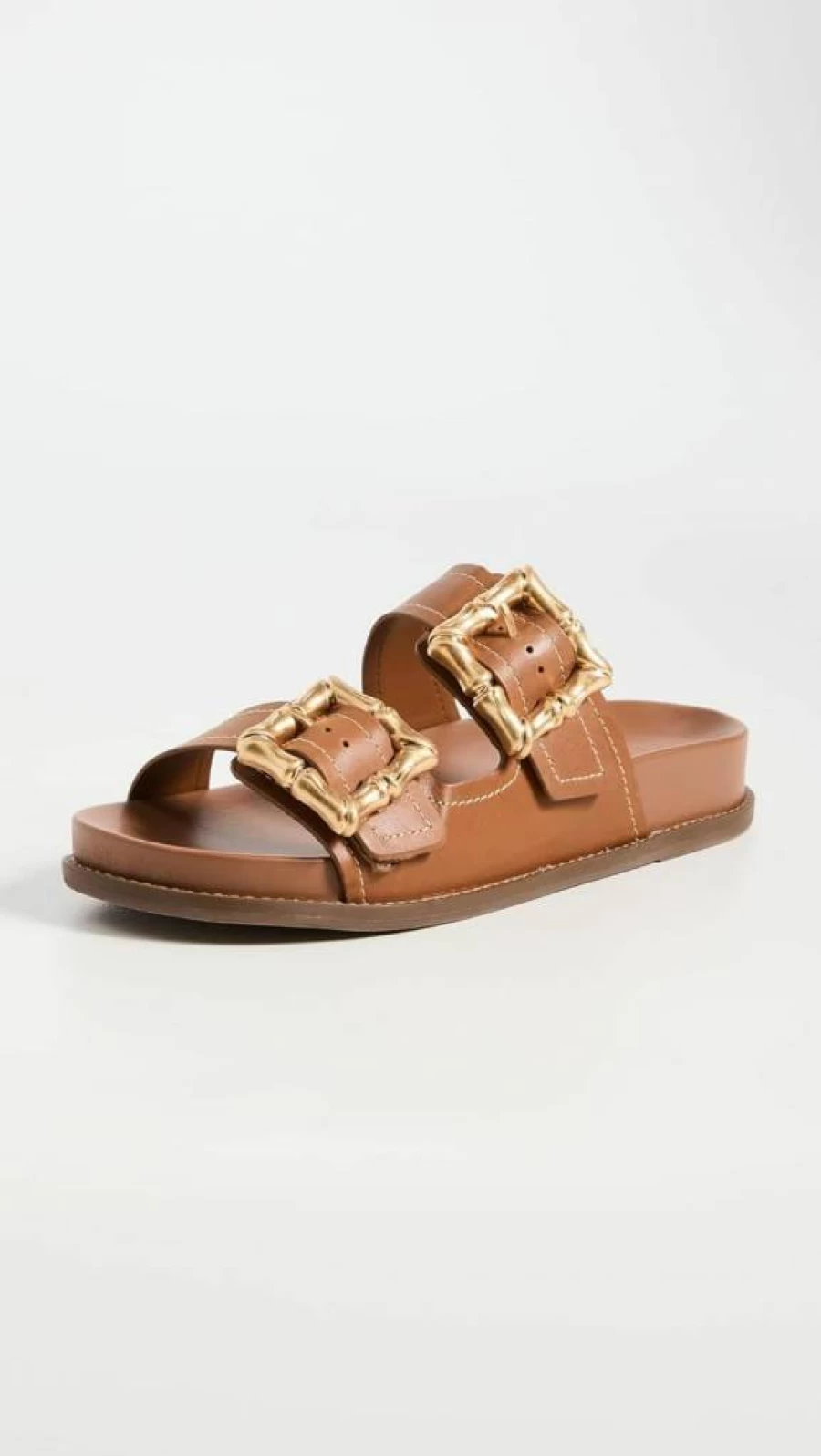 SCHUTZ Enola Slide Sandals for Women - Brown Wooden Platform - US 7.5 Medium