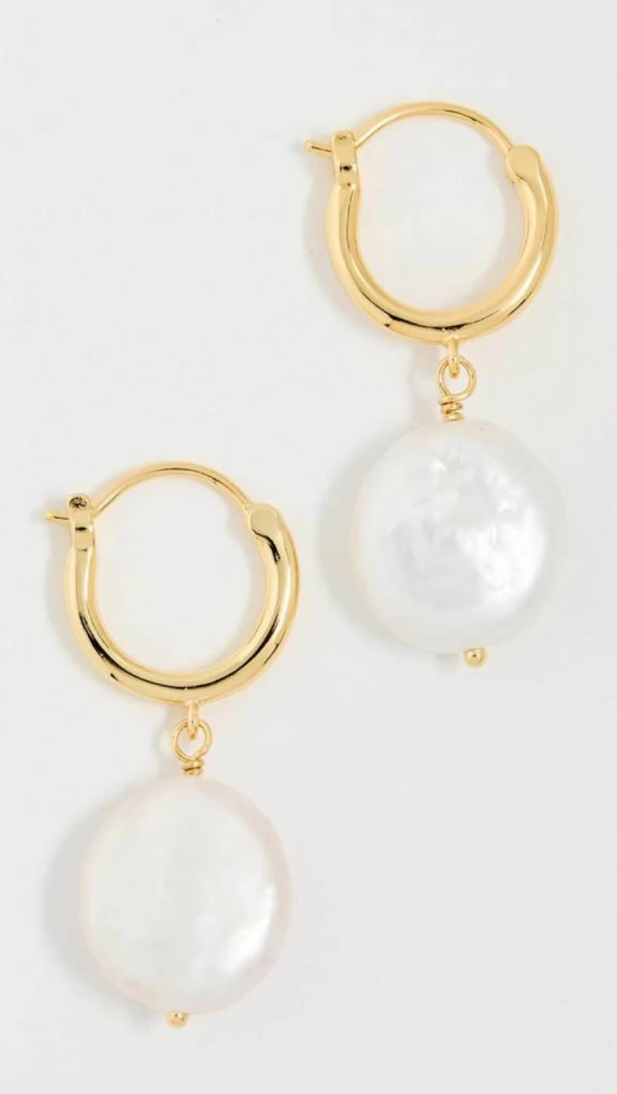 Gorjana Reese Pearl Huggie Earrings for Women - Sterling Silver Hoops with Genuine Pearls