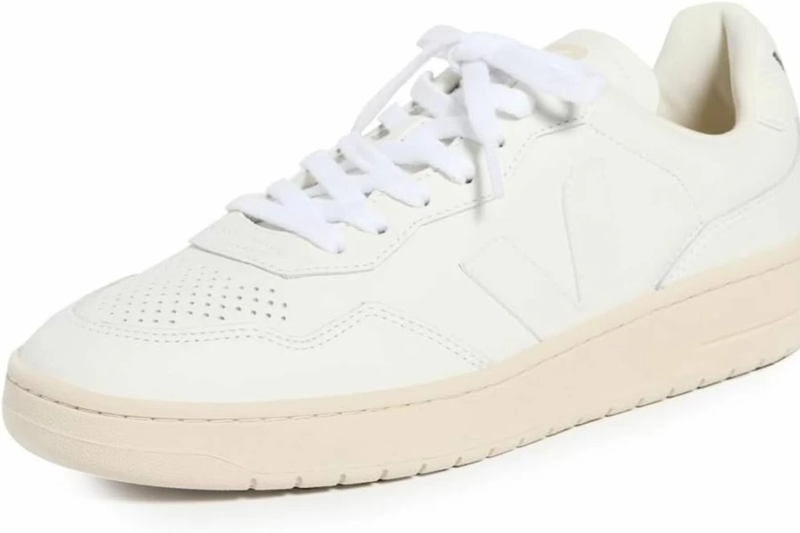 Veja Women's V-90 Organic Leather Sneakers - White Vegan OT Sustainable Fashion Shoes
