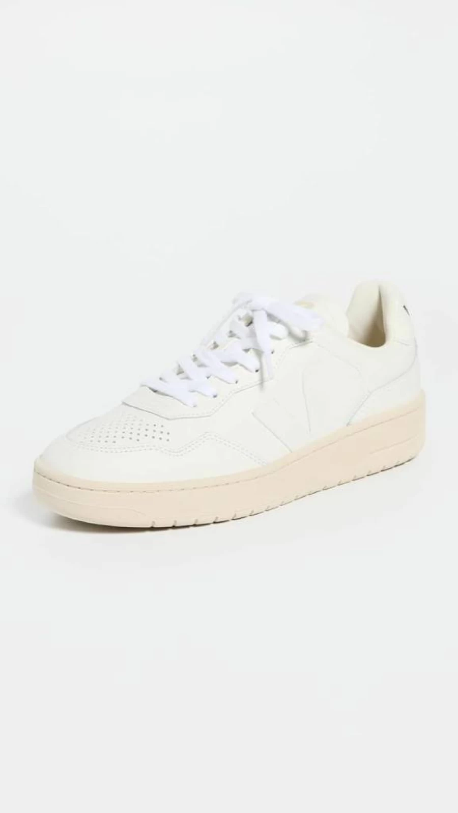 Veja Women's V-90 Organic Leather Sneakers - White Vegan OT Sustainable Fashion Shoes