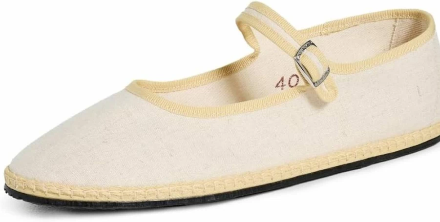 ViBi VENEZiA Women's Classic Linen Mary Jane Shoes – Comfortable & Stylish Flat Loafers