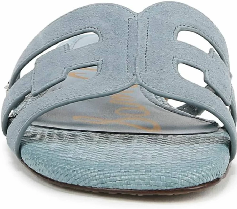 Sam Edelman Women's Bay Flat Sandal – Comfortable Leather Summer Slides with Cushioned Footbed
